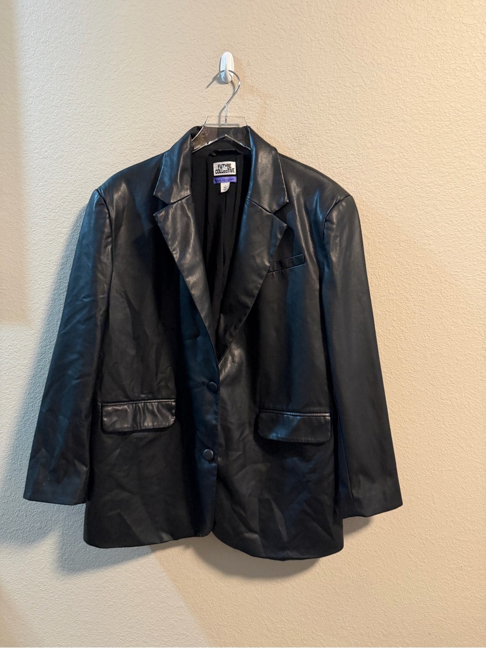 Future Collective faux-leather blazer